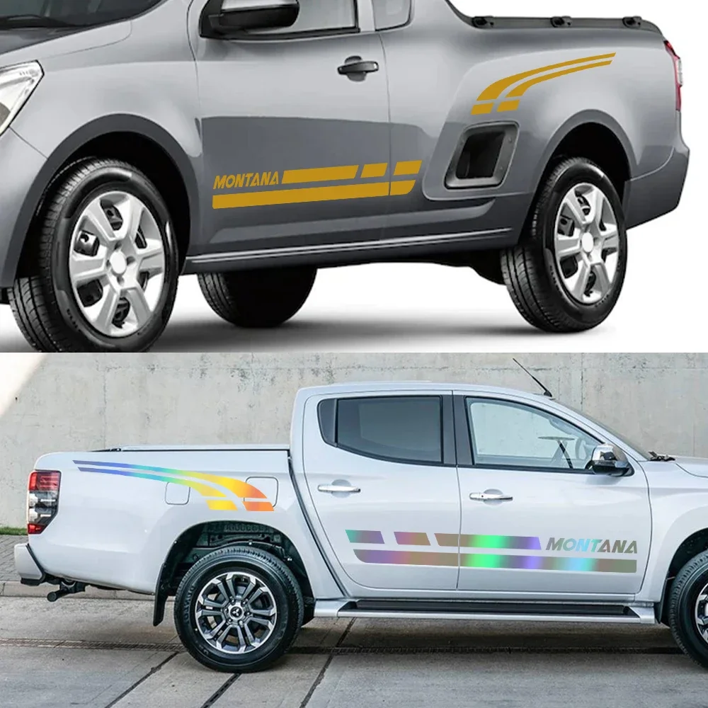 Car Stickers Pickup Door Side Decals For Chevrolet Montana 2003-2010 Truck Vinyl Film Custom Decor Cover Auto Tuning Accessories