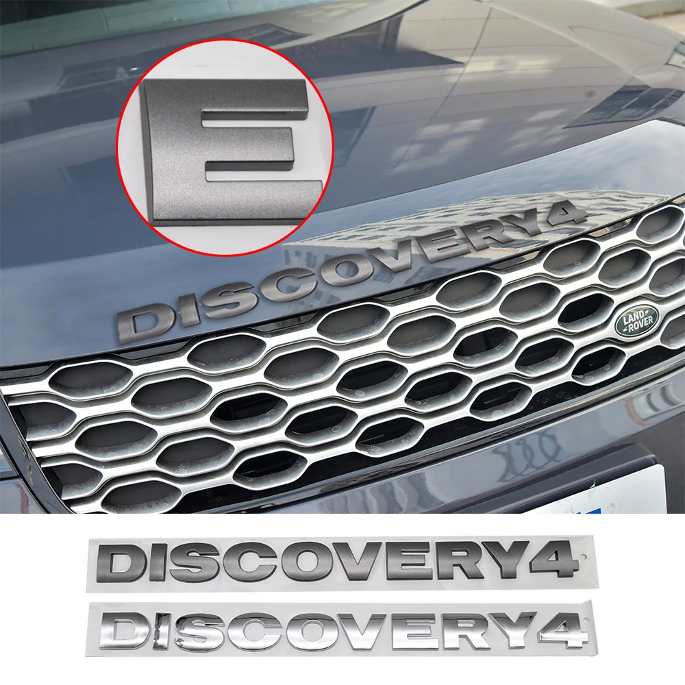 3D ABS Logo Discovery Emblem Car Front Bonnet Letters Logo Badge For Land Rover Discovery Sport Sticker 2 3 4 5 car Accessories