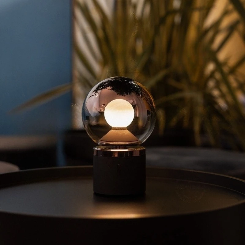 Minimalist high-end rechargeable glass portable ambient light for living room and dining