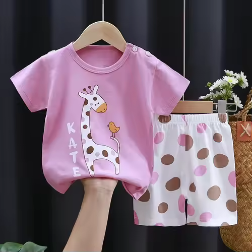 2PCS Children's Sets mother Kids Clothes Boys Girl T-shirt Shorts Summer Cotton Short sleeve Baby Children Clothing Toddler Suit - Image 10