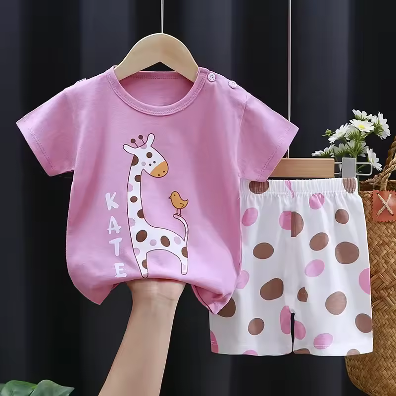 2PCS Children's Sets mother Kids Clothes Boys Girl T-shirt Shorts Summer Cotton Short sleeve Baby Children Clothing Toddler Suit - Image 10