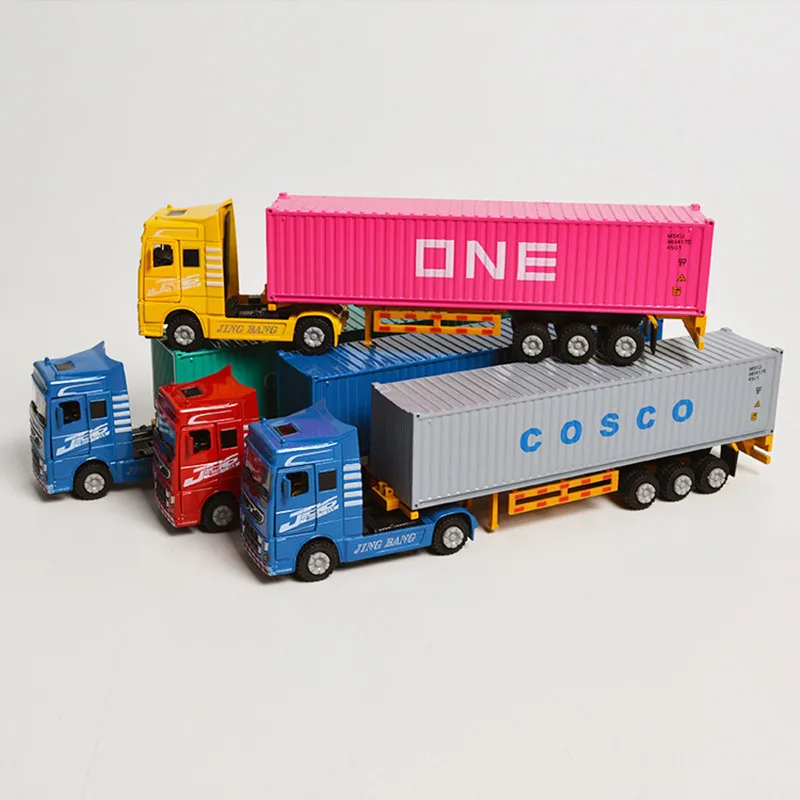 Hochwertiges 1: 60-Leichtmetall-Container-Transport-LKW-Modell, Simulations technik Autos pielzeug, Anhängers pielzeug, Großhandel