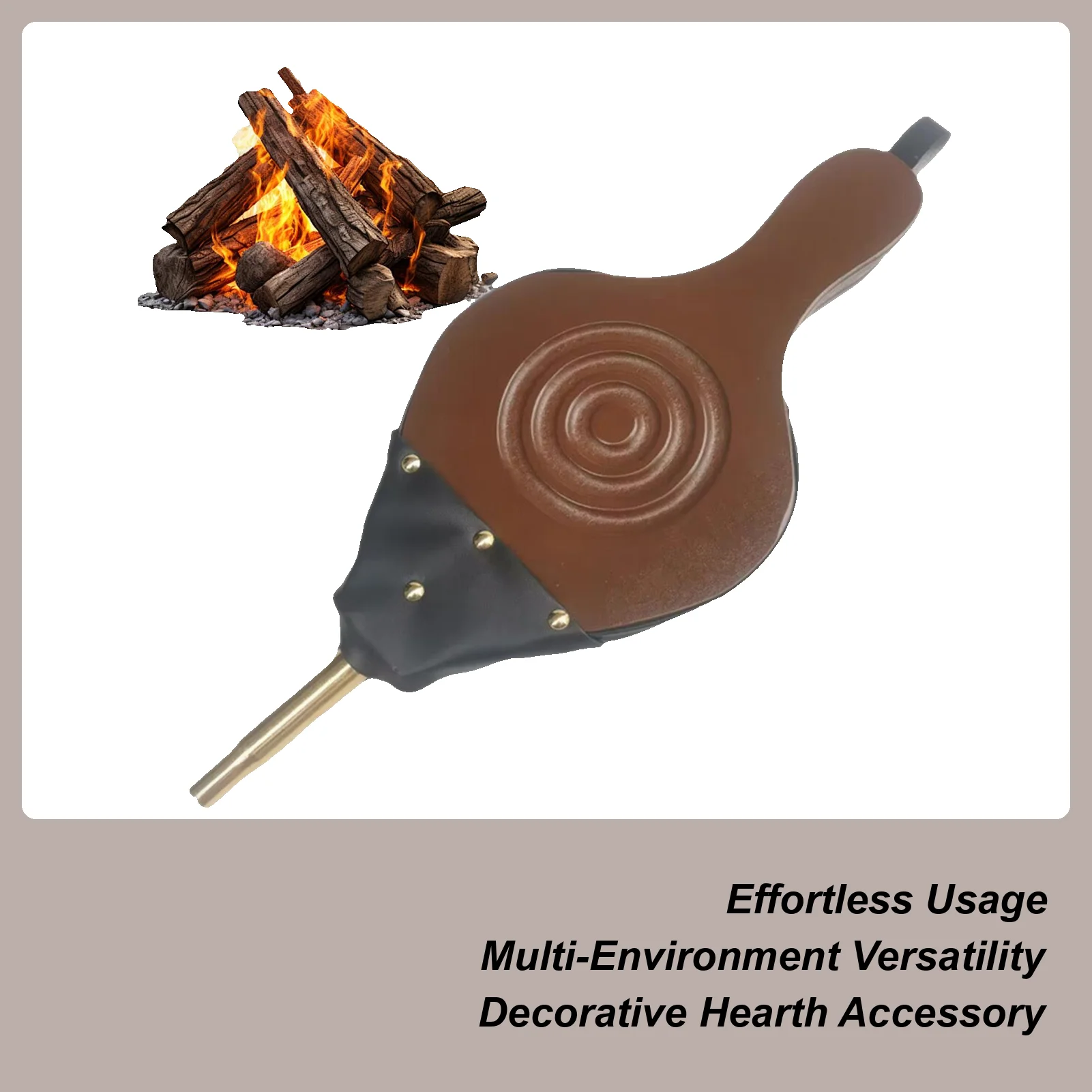 

Fireplace Bellows Portable Firewood Air Fan BBQ Blower for Outdoor Household Wood Stove Grilling Camping Picnic Barbeque