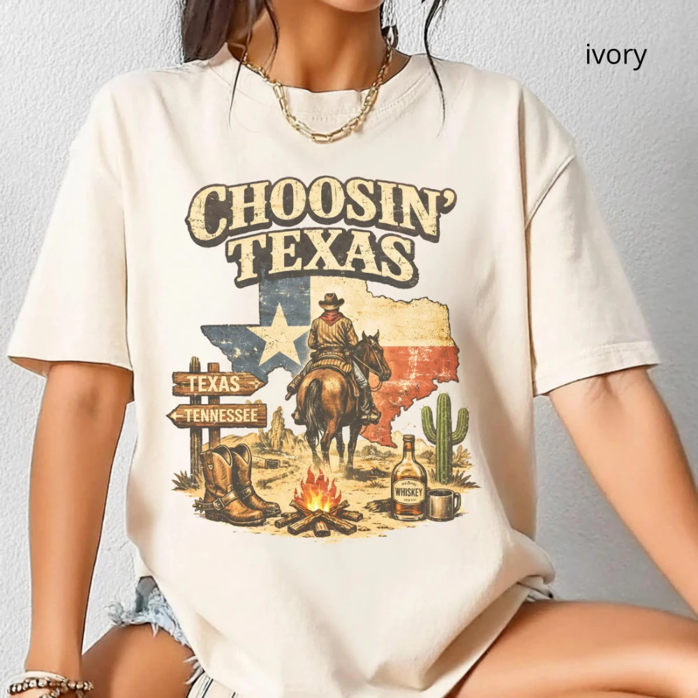 Choosing Texas Shirt, Vintage Country Western Shirt, Cowboy Graphic Tee, Southern Country Music Shirt  vintage clothes