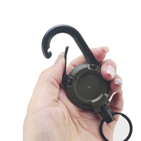 Retractable Heavy Duty Pull Reel Carabiner Strong Steel Wire Rope Buckle Spring Key Ring Outdoor Sporty attachment Keychain Tool