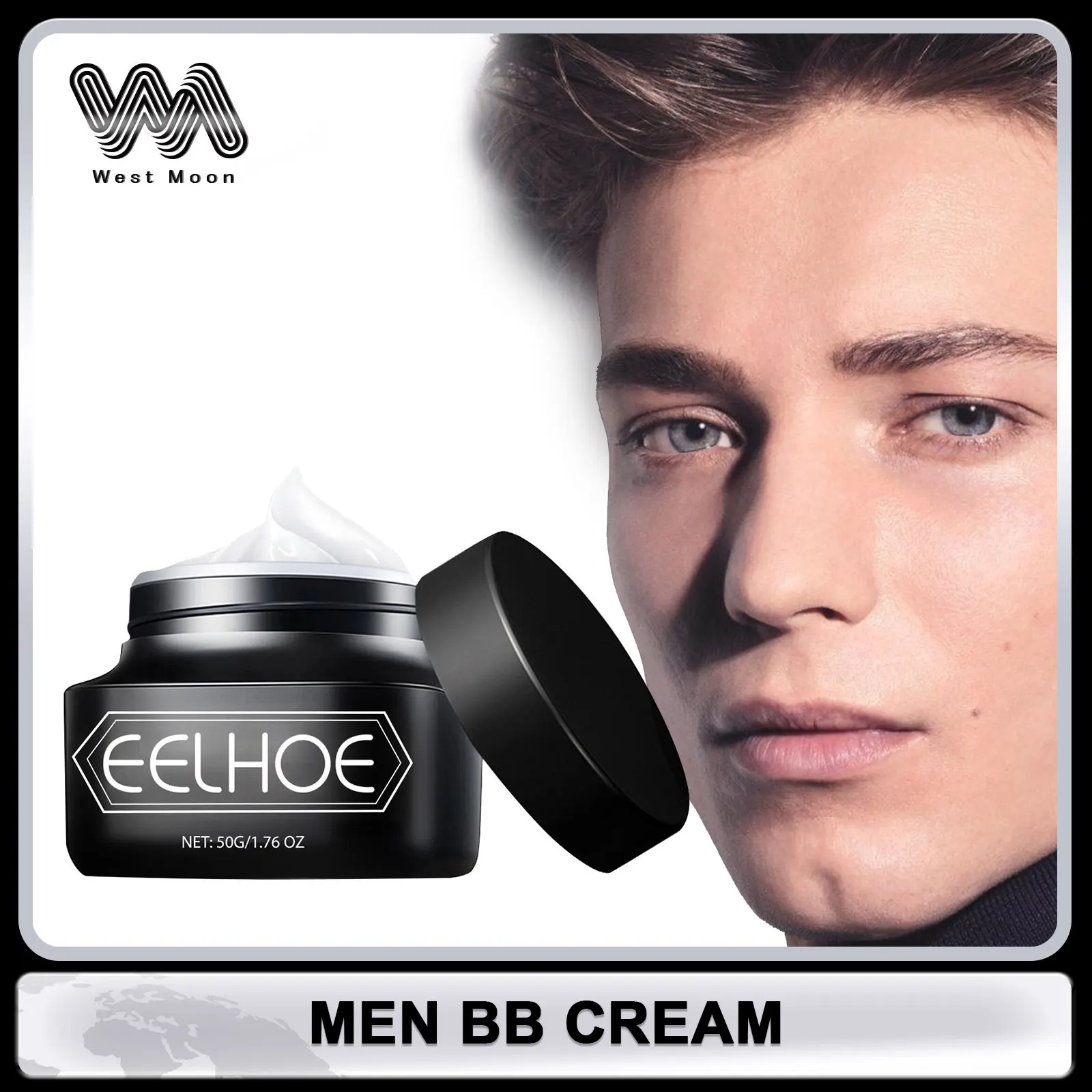 

BB Cream Men Face Concealer Oil Control Waterproof Long Lasting Cover Flaws Makeup Nourishing Brightening Man Facial BB Cream