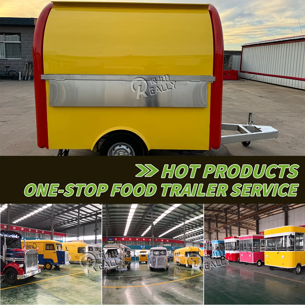 Mobile Food Truck Trailer Fully Equipped Pizza Snack Cart Street Restaurant Concession Food Truck Mobile Kitchen