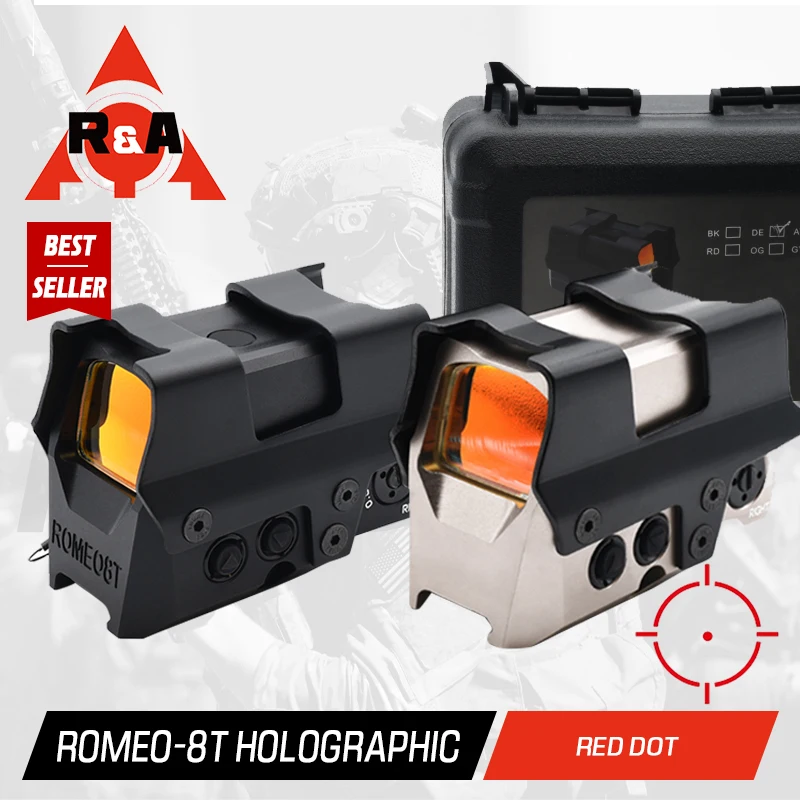 Tactical Romeo-8T Holographic Optic Red Dot Sight 1x38mm RifleScope Fit 20mm Picatinny of Hunting and Airsoft with Full Markings