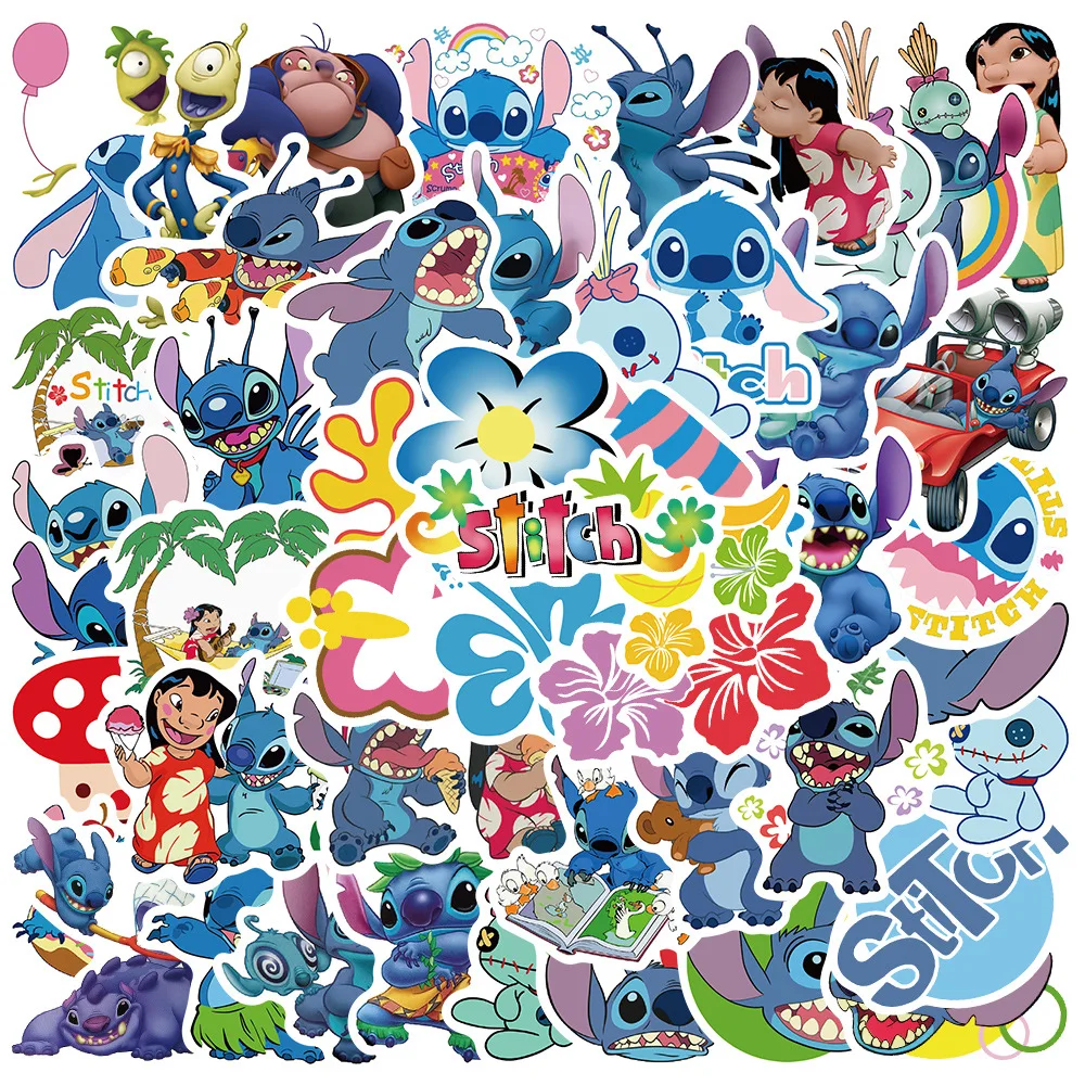 

10/30/50PCS Disney Lilo & Stitch Cartoon Sticker DIY Laptop Luggage Skateboard Graffiti Decals Fun for Kid