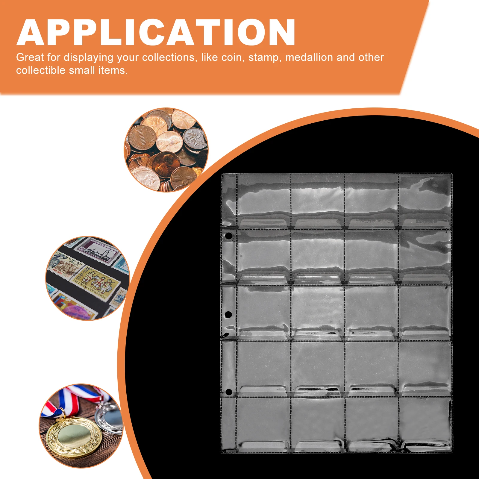 4pcs Binder Pages Holder For Albums Storage Pages For Collectibles Display Plastic Coin Sleeves Coin