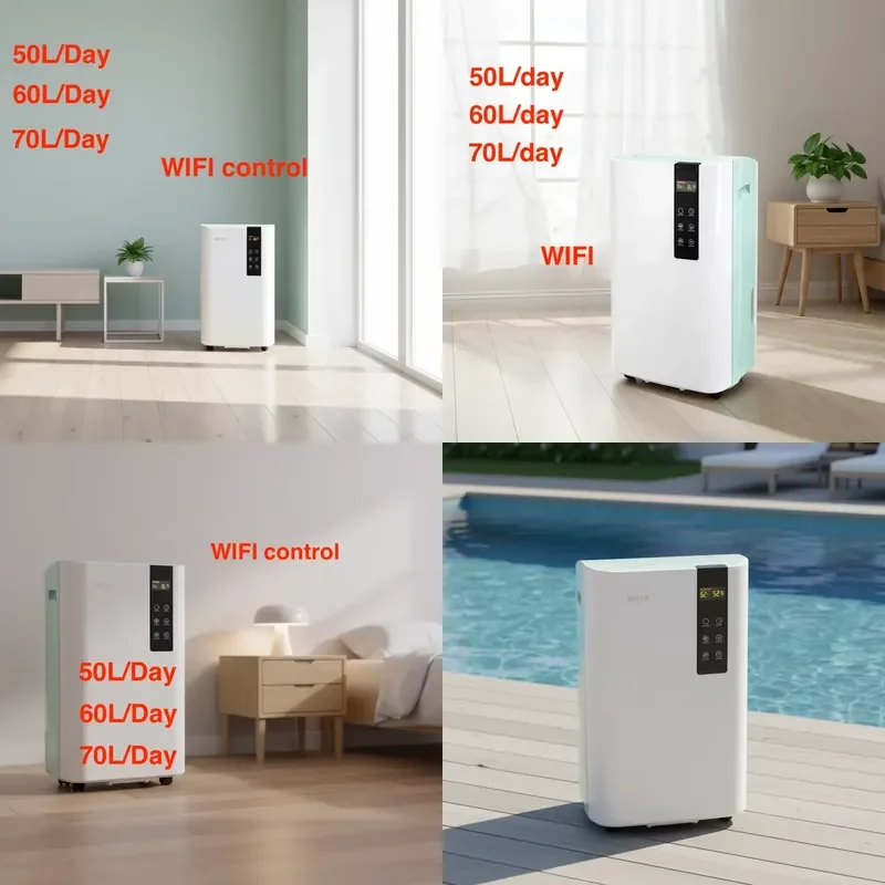 【CHIMU HOME】 Refrigerative Dehumidifier with WIFI App Control for New Technology 100 Pints 24H Capacity 1100 Sq Ft Coverage