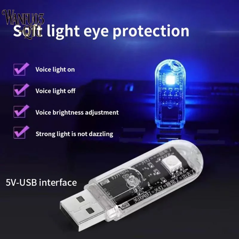 Hot Sale AI Voice-controlled USB Sound-activated LED Night Light/bedside Sleep Light