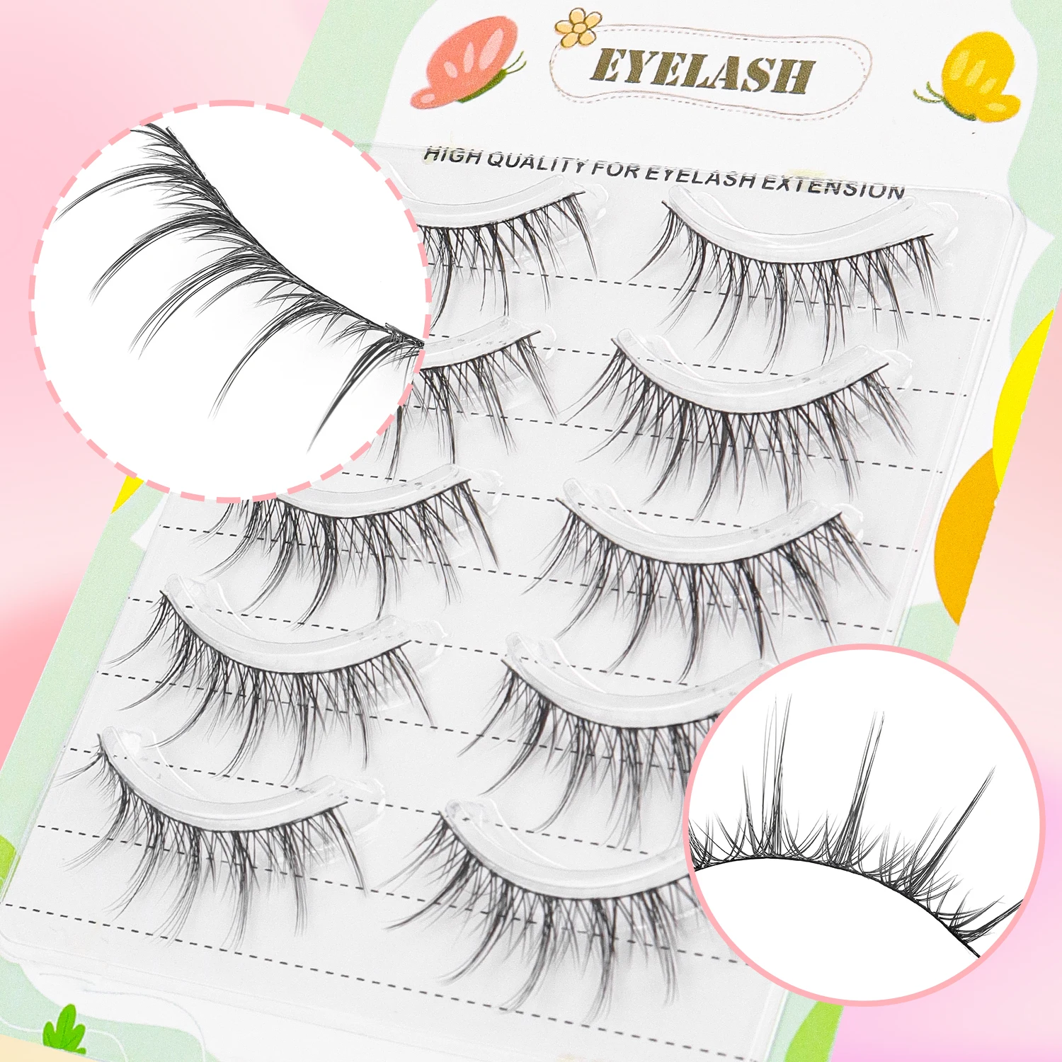 5ペア タイ風つけまつげ つけまつげ リトルデビル 厚めミックスブラッドセンセーション フォトジェニックつけまつげ