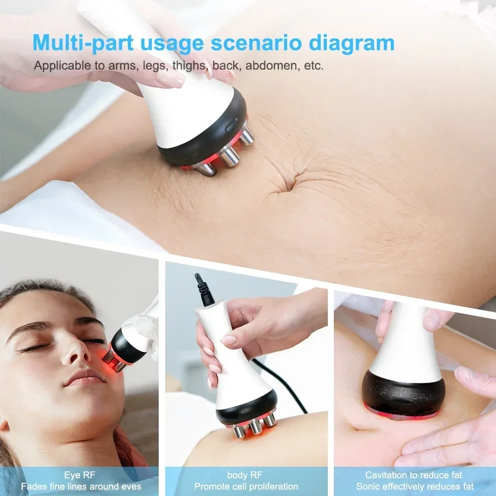 RF&EMS 3In1 Cavitation Ultrasonic Body Slimming RF Lifting Machine Beauty Device  Massager Skin Tighten Face Skin Care Tool images - 6