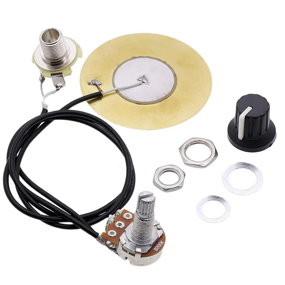 Chip mounted guitar cartridge 50MM buzzer with potentiometer volume knob Disc piezo pickup