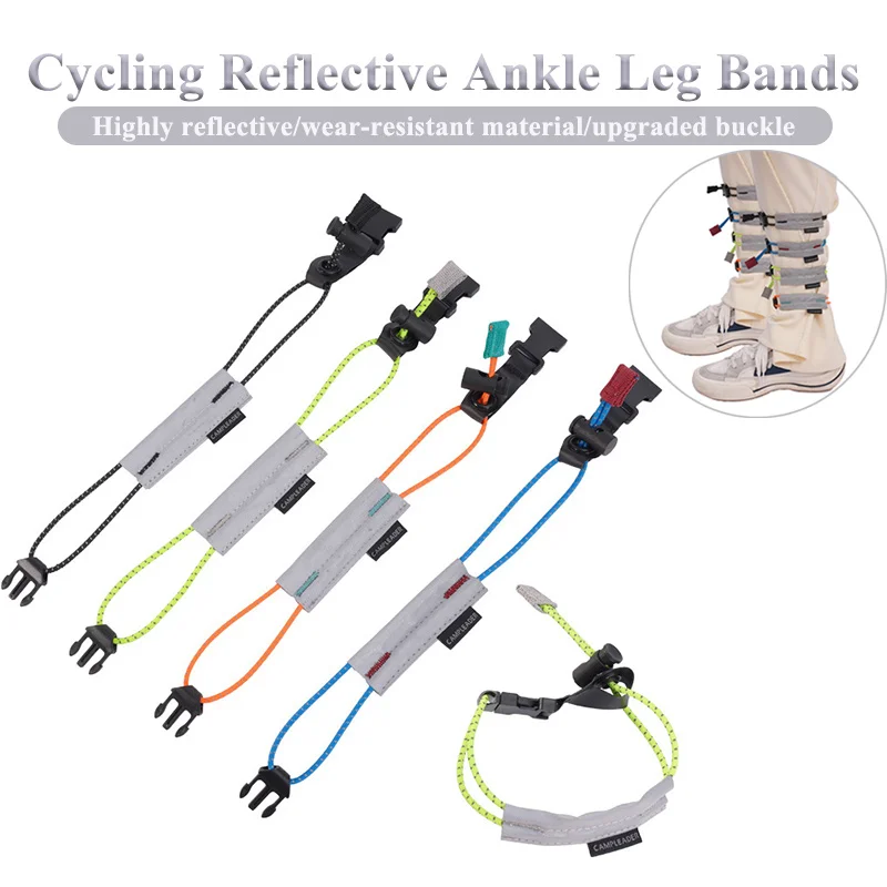 

Cycling Reflective Ankle Leg Bands Outdoor Bicycle Running Band Trousers Pant Clip Strap Safety Fits Tightly Elastic Rope Buckle