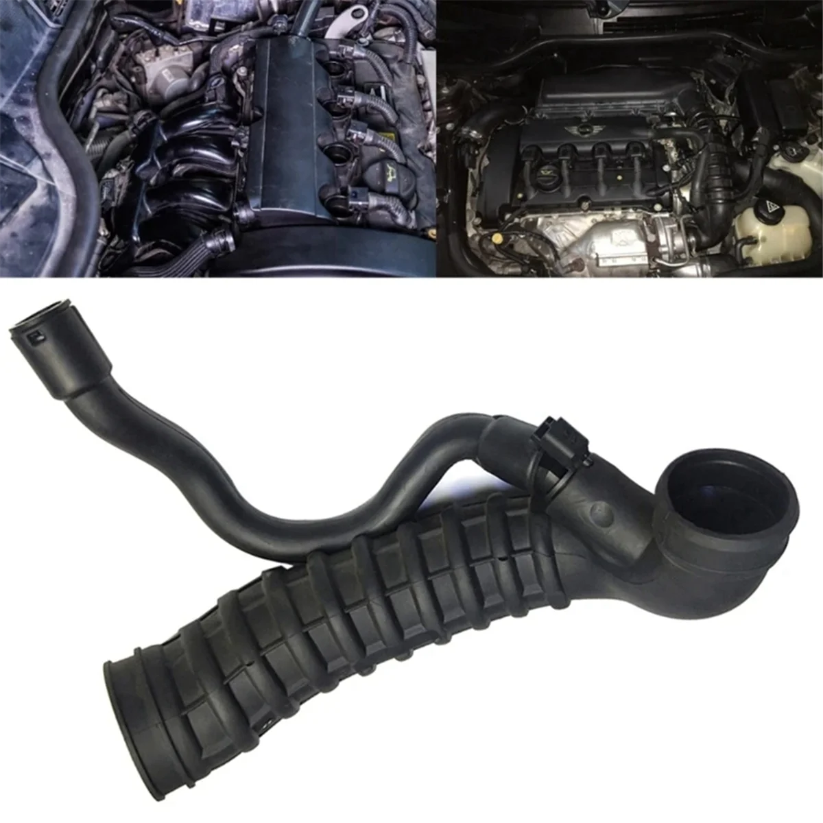 Auto Engine Air Duct Intake Pipe Air Intake Duct Dust Cover Accessories Compatible 13717555784 for R56 R57 1.6T