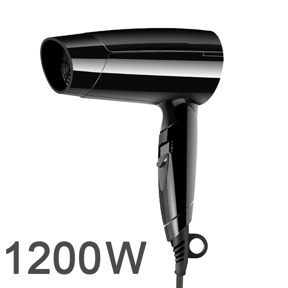 Foldable Handle Hair Dryer Strong Wind Powerful Blower Hot and Cold Wind 1200W Blowdryer Low Radiation for Travel Hotel 3 Gears