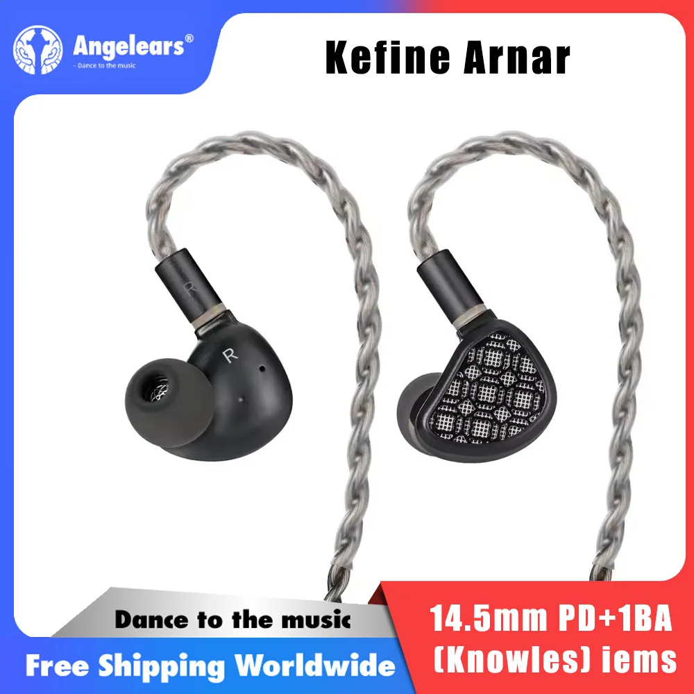 

Гибридные внутриканальные наушники Kefine Arnar 14,5 мм с планарным драйвером и 1 BA-драйвером (Knowles), со сменными насадками и съемным кабелем