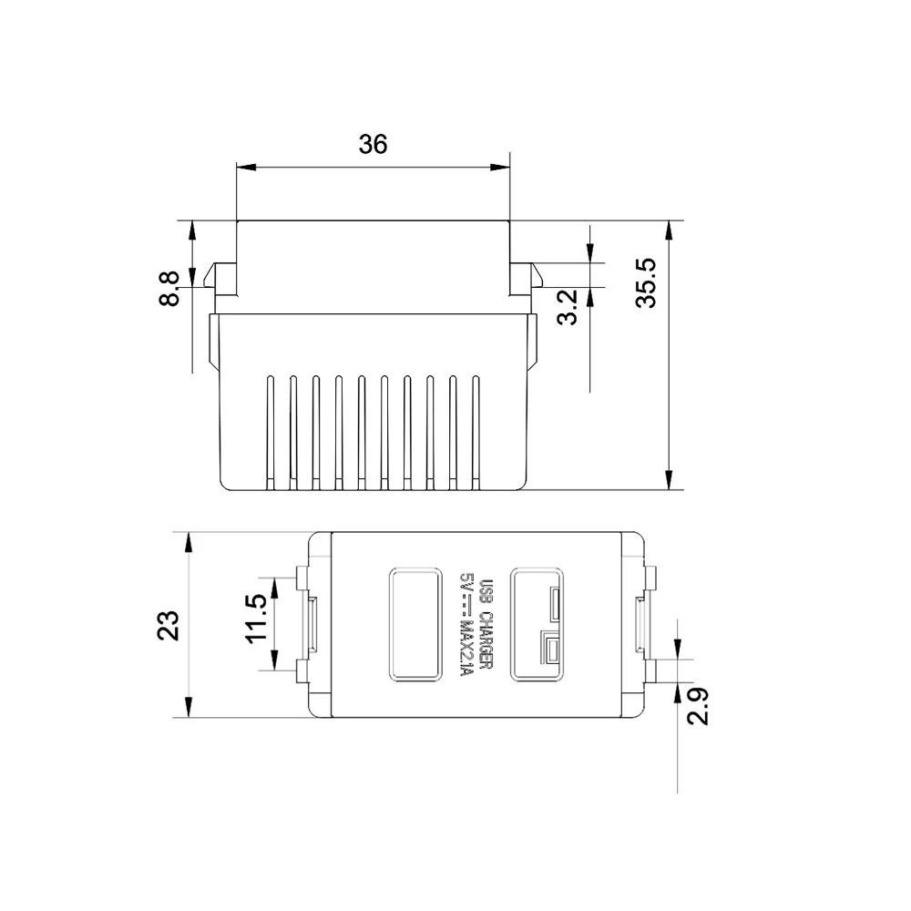 デュアルUSB充電パネル電源モジュール,電源ソケット,スイッチアダプター,トランス,220v,5v,2.1a