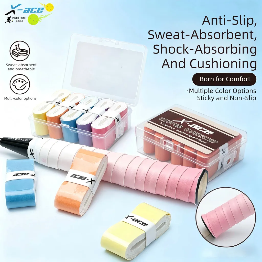 overgrip-x-ace-para-raquete-de-pickleball-gradiente-marrom-material-pu-antiderrapante-e-a-prova-de-choque-fita-de-grip-para-raquetes-de-tenis-e-badminton