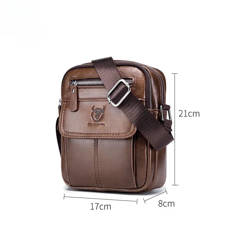 Casual Men\'s Shoulder Bags Business Messenger Bag high-Quality Men\'s Cow Leather Bag\'s Mini Large Capacity Pocket