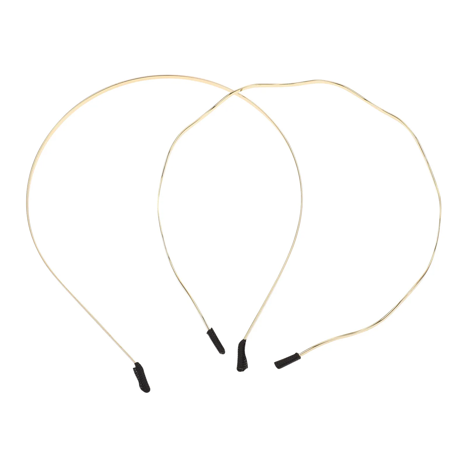 

2Pcs Gold Bridal Headband Elegant Wedding Hair Band Non-Slip Wavy Hair Hoops Banquet Party Wedding Headdress Jogging Headband
