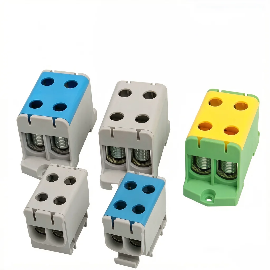 1Pcs Aluminum Distribution Block Din Rail Mounting WKL 50/95/150/240 mm² Cable Power Connector Terminal Block Box