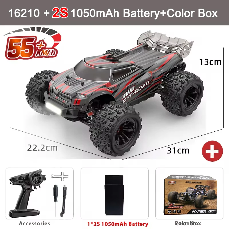 Hyper Go MJX Echte licentie 16208 16210 1/16 4WD RC auto 55 km/u borstelloze RC racewagen afstandsbediening auto's off-road vrachtwagen speelgoed