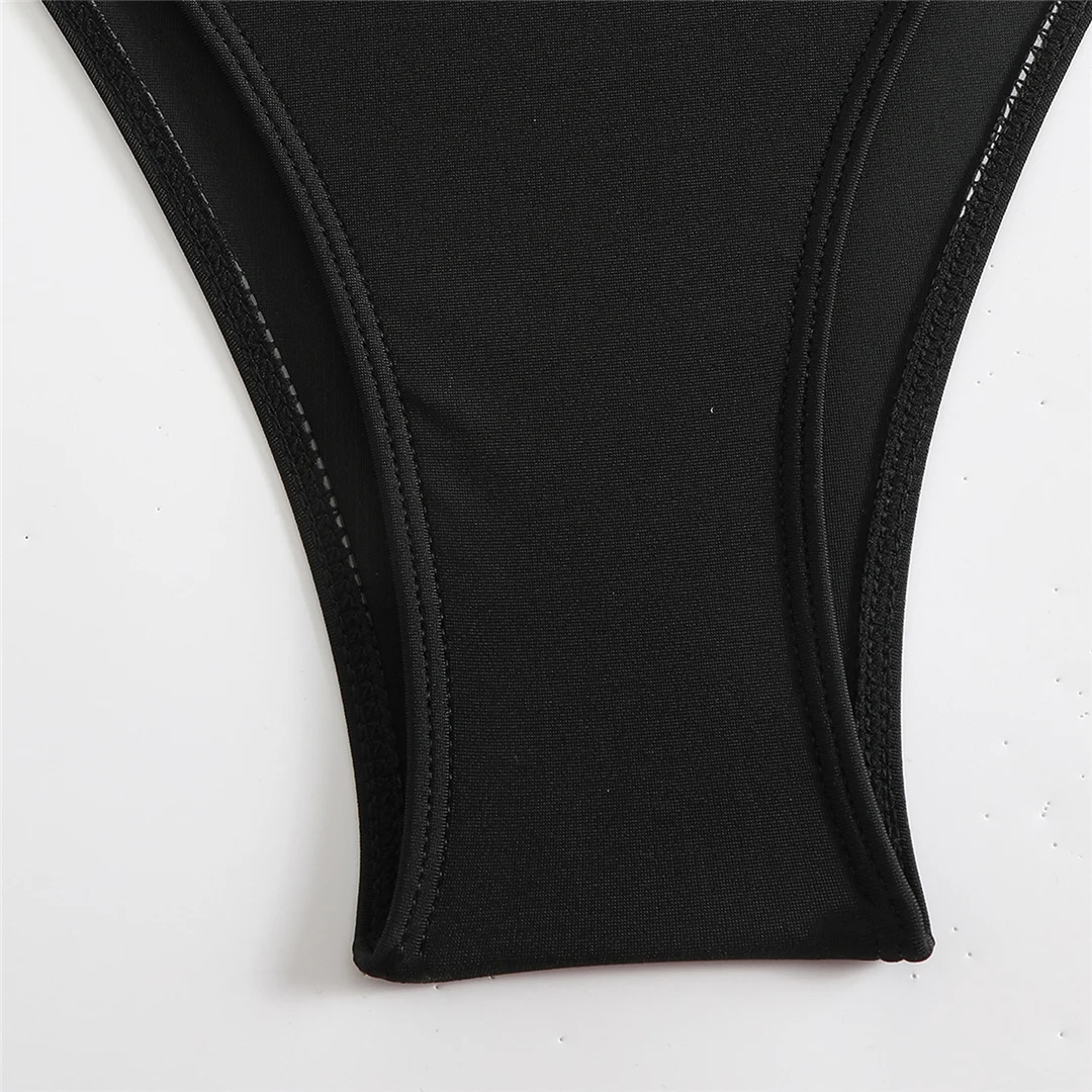 Asymmetrischer Badeanzug mit Cut-Outs und einem Schulterträger, einteiliger Badeanzug für Damen, Monokini mit hohem Beinausschnitt, Badebekleidung, Badeanzug, Modell V6254. – Detail 26