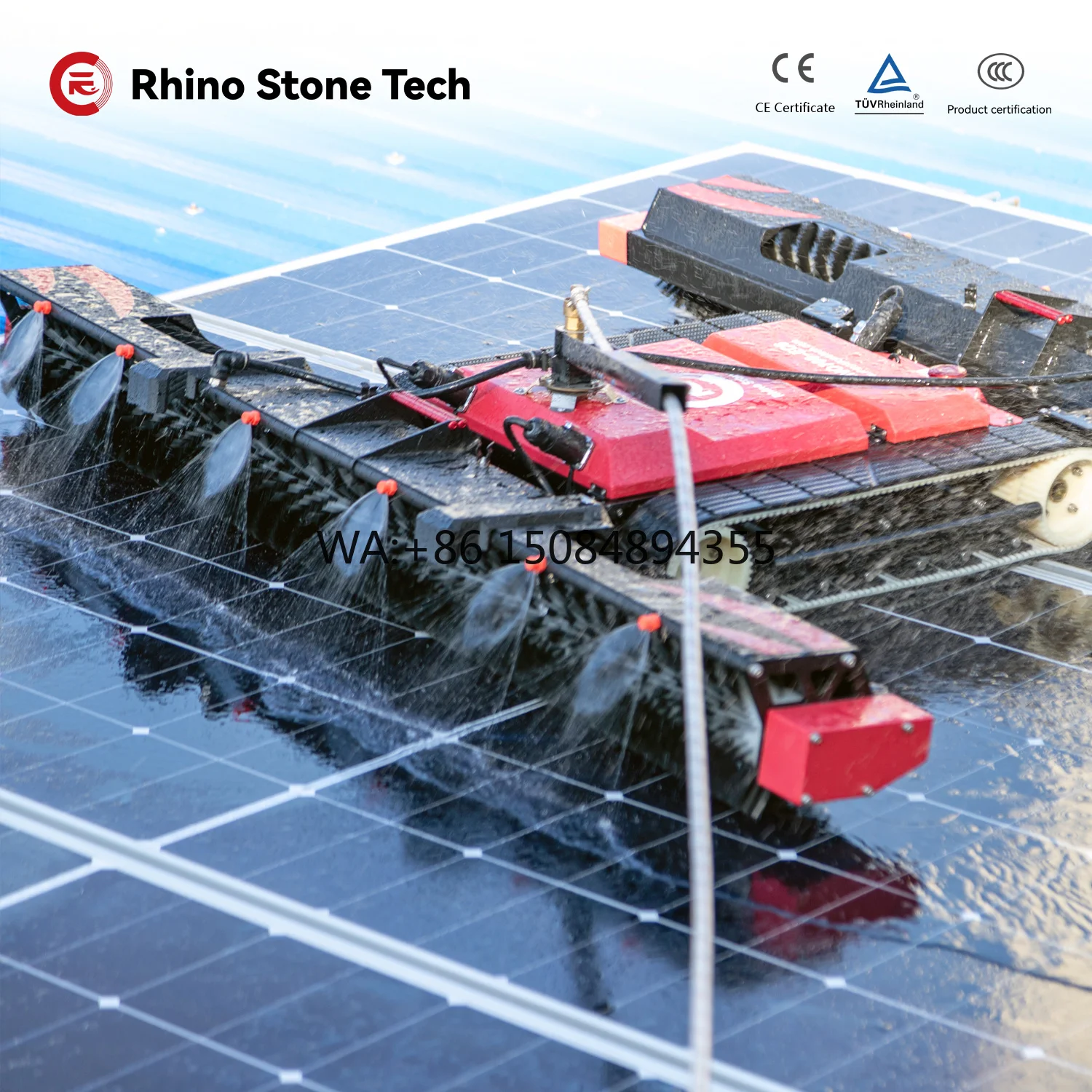 Solar Panel Cleaning Robot Machine Dry and Water Washing PV Panel Cleaning Equipment with Remote Control
