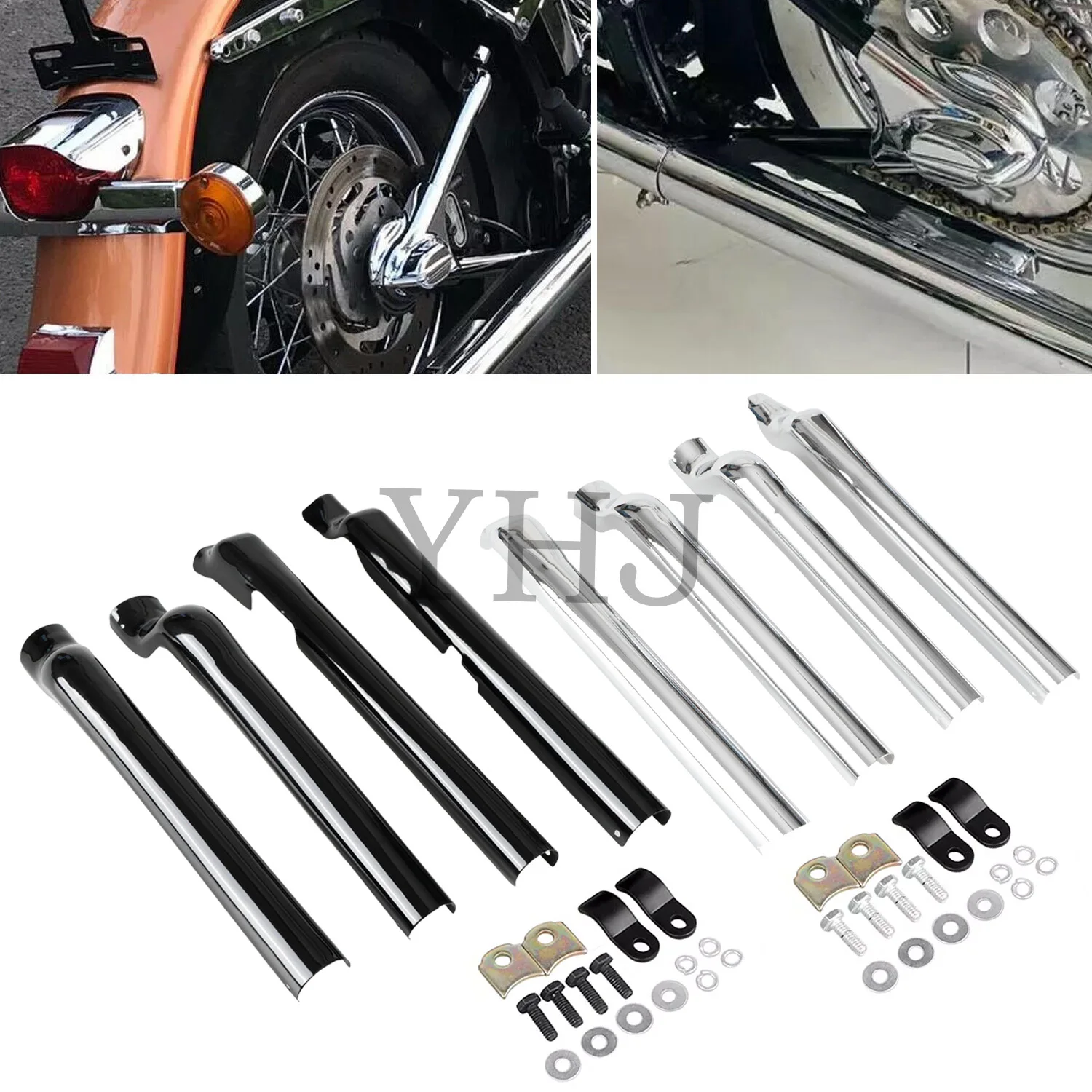 

For Harley Motorcycle Softail Heritage Classic EFI FLSTCI 08-17 Custom EFI FXSTC 08-10 Night Train EFI Rear Swingarm Tube Covers