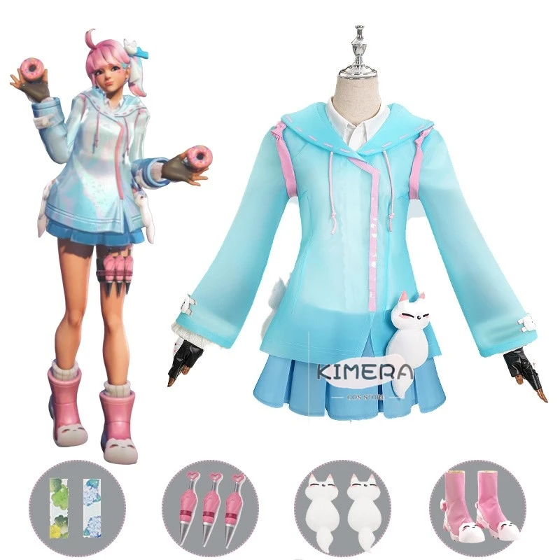 

Overwatch 2 Rainy Day Kiriko Kamori Anime Cosplay Costumes Kunai OW2 Women Cute Game Cosmetics Halloween Party Coat Uniform Boot