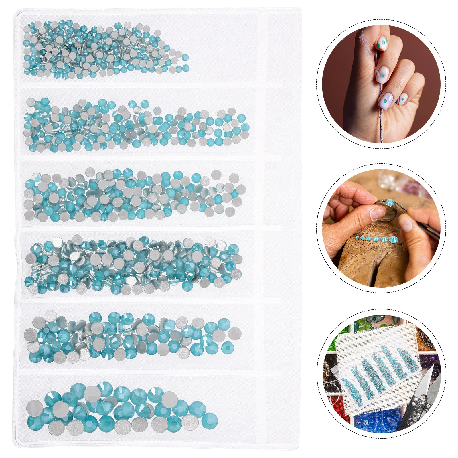 

820Pcs Nail Gems Glass Rhinestones Dazzling Refraction DIY Phone Cases Jewelry Glass Rhinestones Nail Diamonds