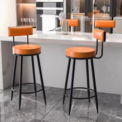 New Wrought Iron Bar Chair High Stool Home Backrest Bar Stool Table Chair Black High