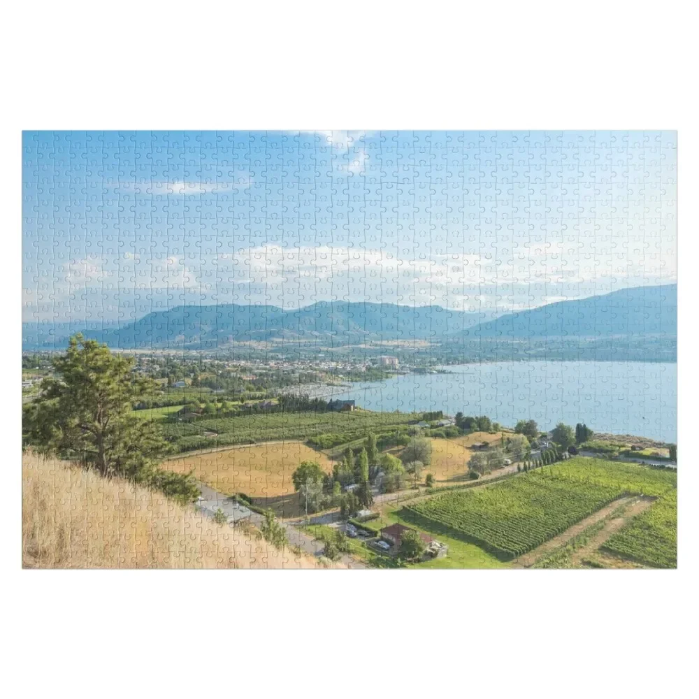 Schilderachtig zicht van Penticton in de zomer Jigsaw Puzzle Aangepaste kindercadeau Houten naam Douane met fotopuzzel