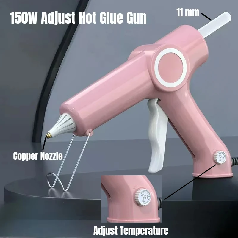 Hot Silicone Gun with Knob Temperature Control,Copper Nozzle,11mm Glue Sticks Glue Gun 220V EU Plug,110V US Plug DIY,Repair Tool