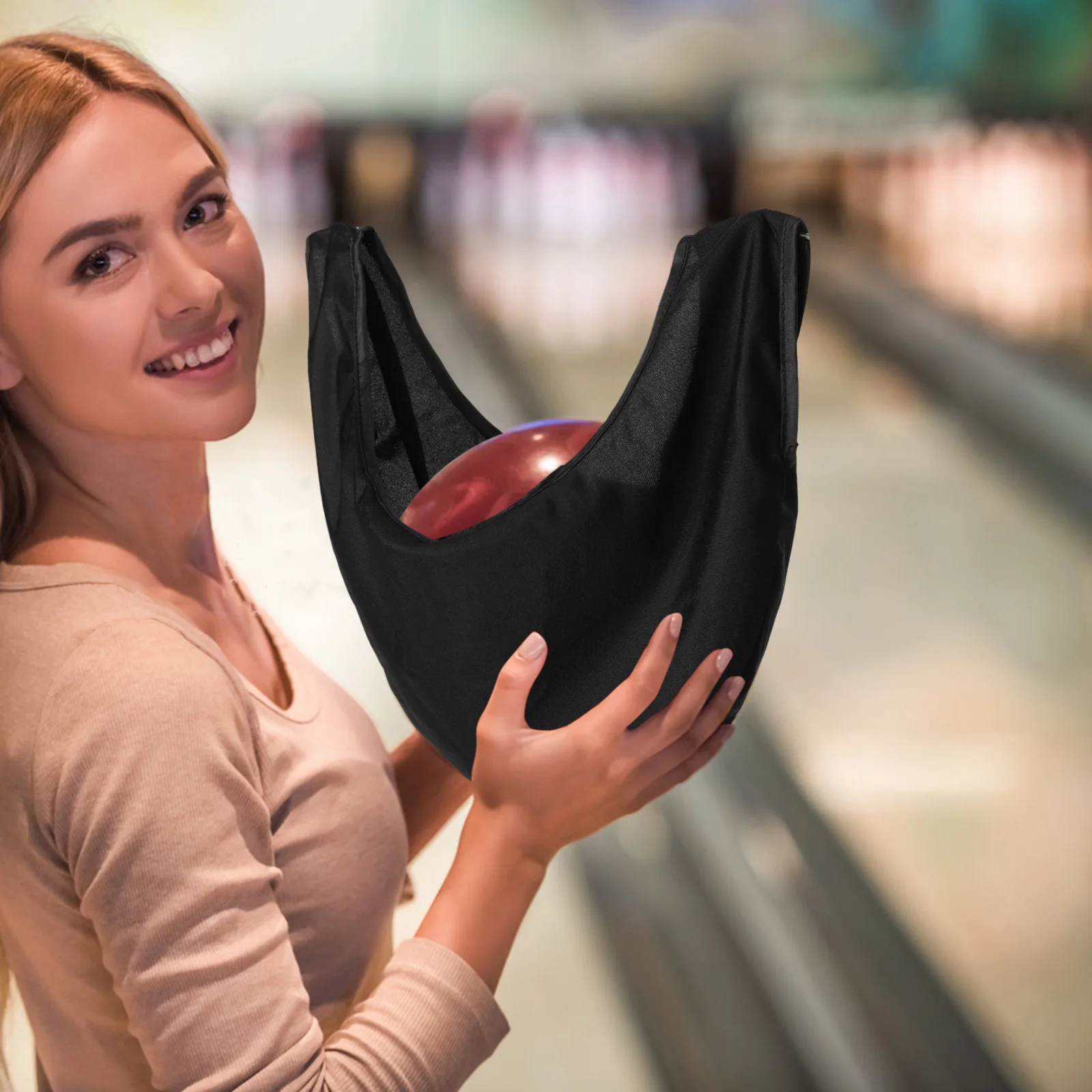 

Bowling Ball Cleaning Bag Black Soft Fiber Polisher Towel Large Capacity Storage For Accessories Lightweight Carrier Wipe Off