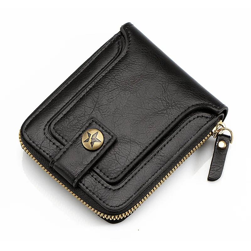Vintage Luxury Brand Wallet Men Designer High Quality PU Leather Short Small Wallets with Coin Pocket