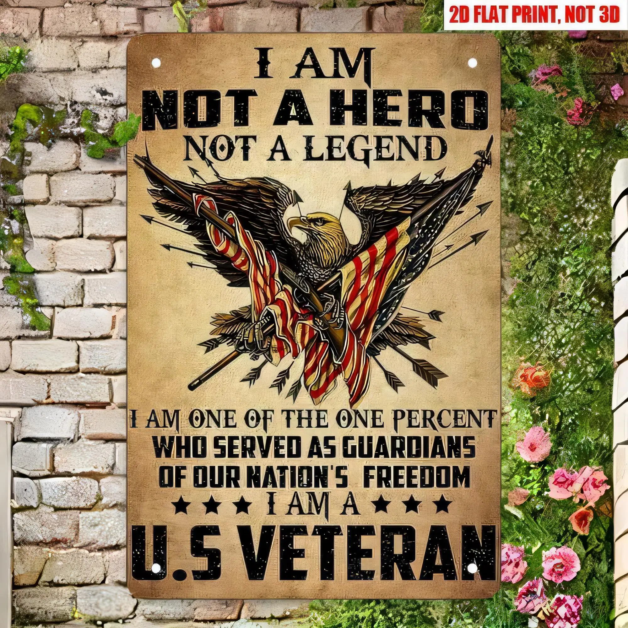3D Printing Aluminium - Tin Sign U.S. Veteran I Am