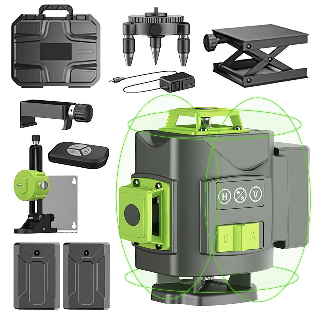 4D 16 Lines 360 ° Self-leveling Laser Levels with Suitcase Horizontal And Vertical Professional Laser Level Tool