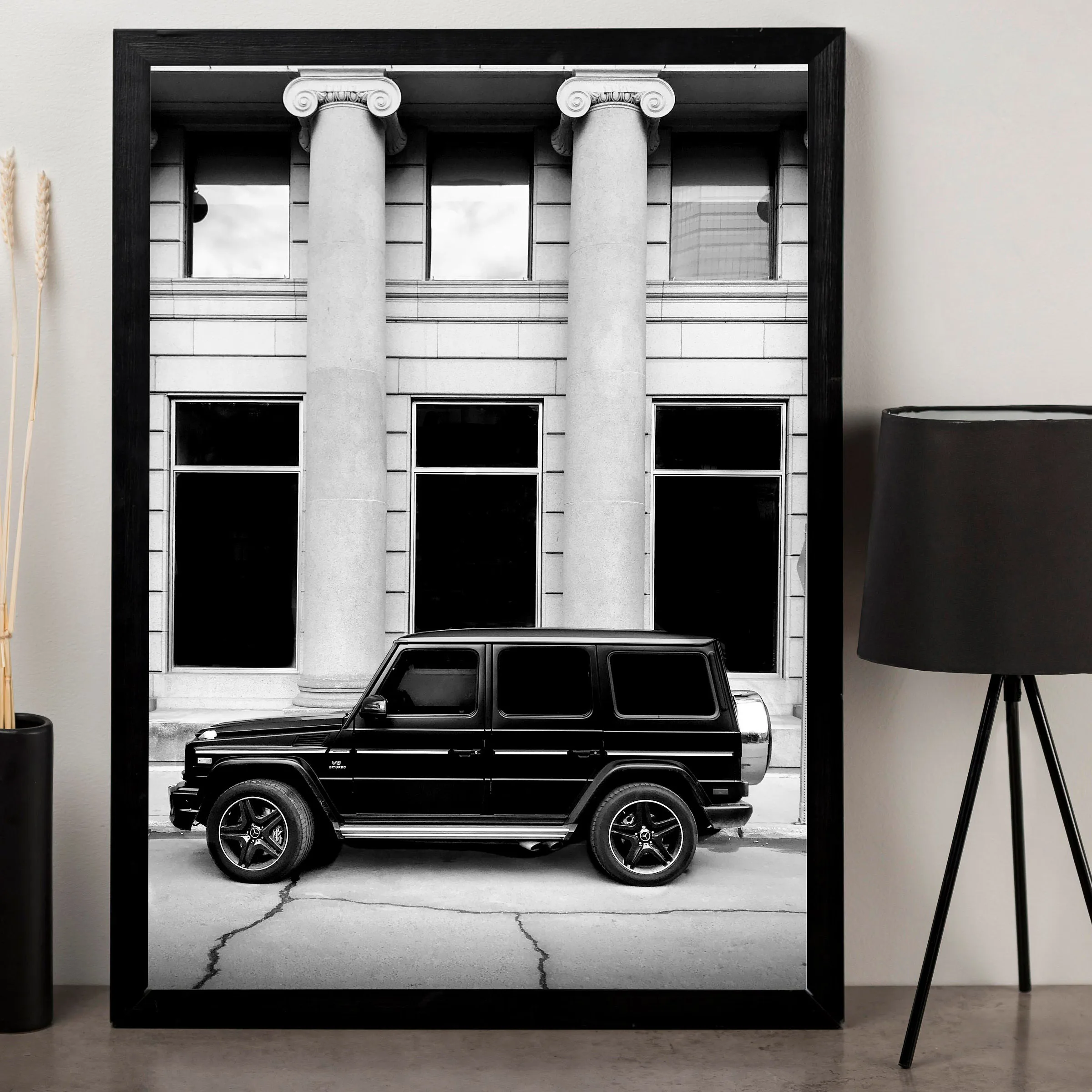 

Black and White G Wagon Car Poster Print Canvas Painting G Class Home Decor Car PHotography Wall Art Picture For Living Room