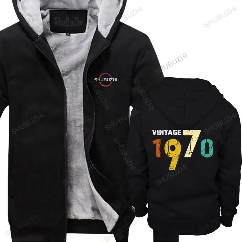 

Trendy Men's Vintage Born In 1970 falld fleece Cotton thick Birthday Gift Anniversary fleece Tops Clothing warm hoody euro size