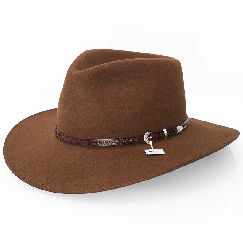 Foldable 100% Angora Rabbit Felt Hat Men Luxury Rabbit Fur Large Brim Cowboy Hat Tibetan Style Outdoor UV Protection Sun Cap