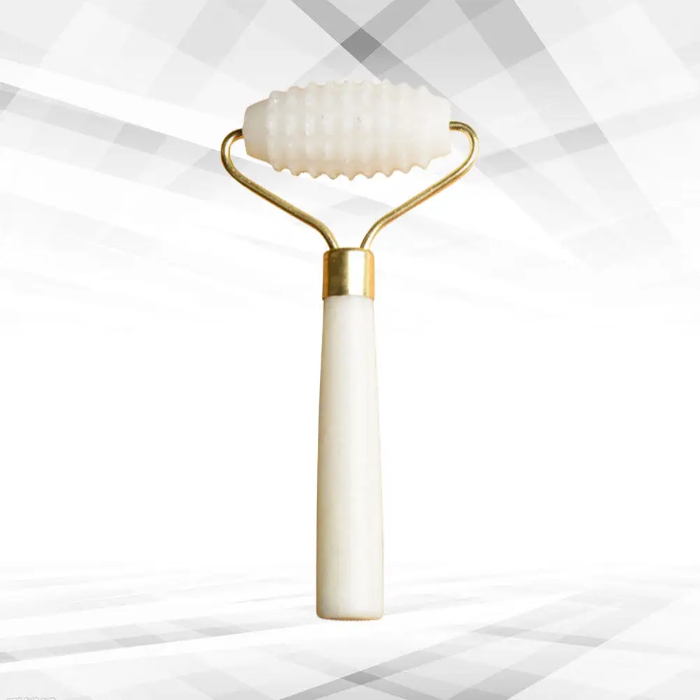 1Pcs Natural Jade Face Roller Massager with Stronger Improved Design Comfortable Grip Fatigue Relief Compact Portable Facial