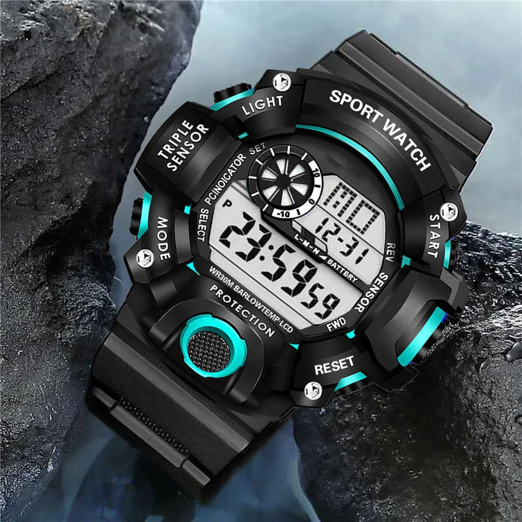 YIKAZE-reloj Digital LED para hombre, deportivo, electrónico, multifunción, militar, regalos para niños