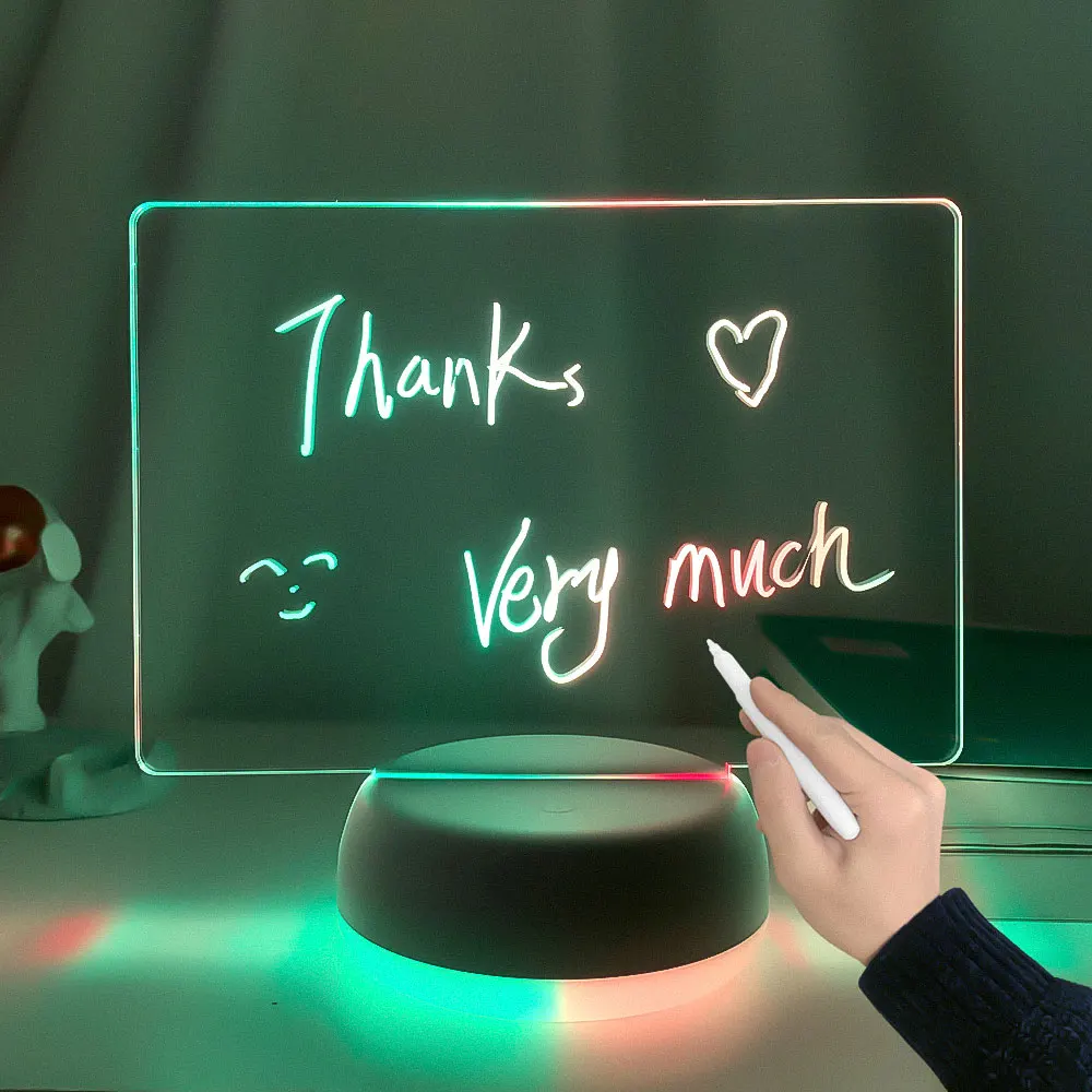 Note Board Led Two Tone 3D Night Light Message Board Holiday Light With Pen Gifts For Children Girlfriend Decoration Night Lamps