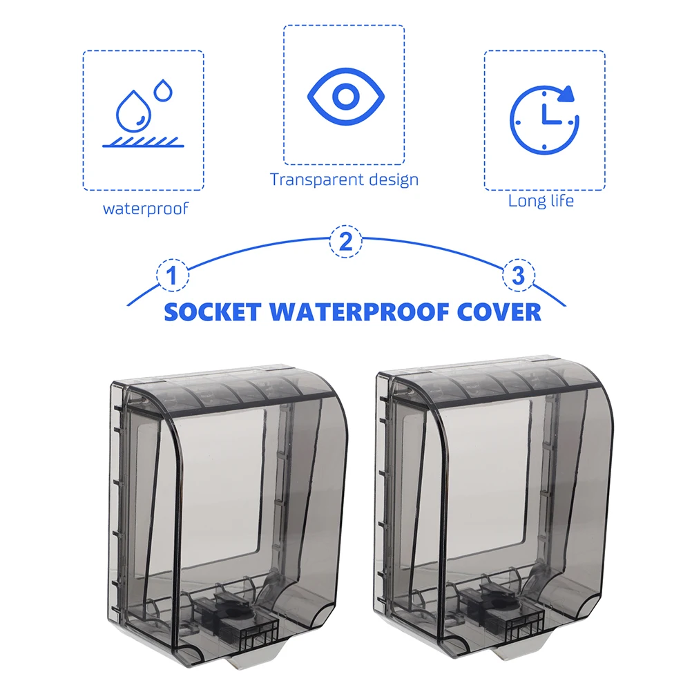 

1 set Waterproof Socket Cover Outdoor Plug Protector Weatherproof Outlet Dustproof Black Pc Cover For Home Safe Use