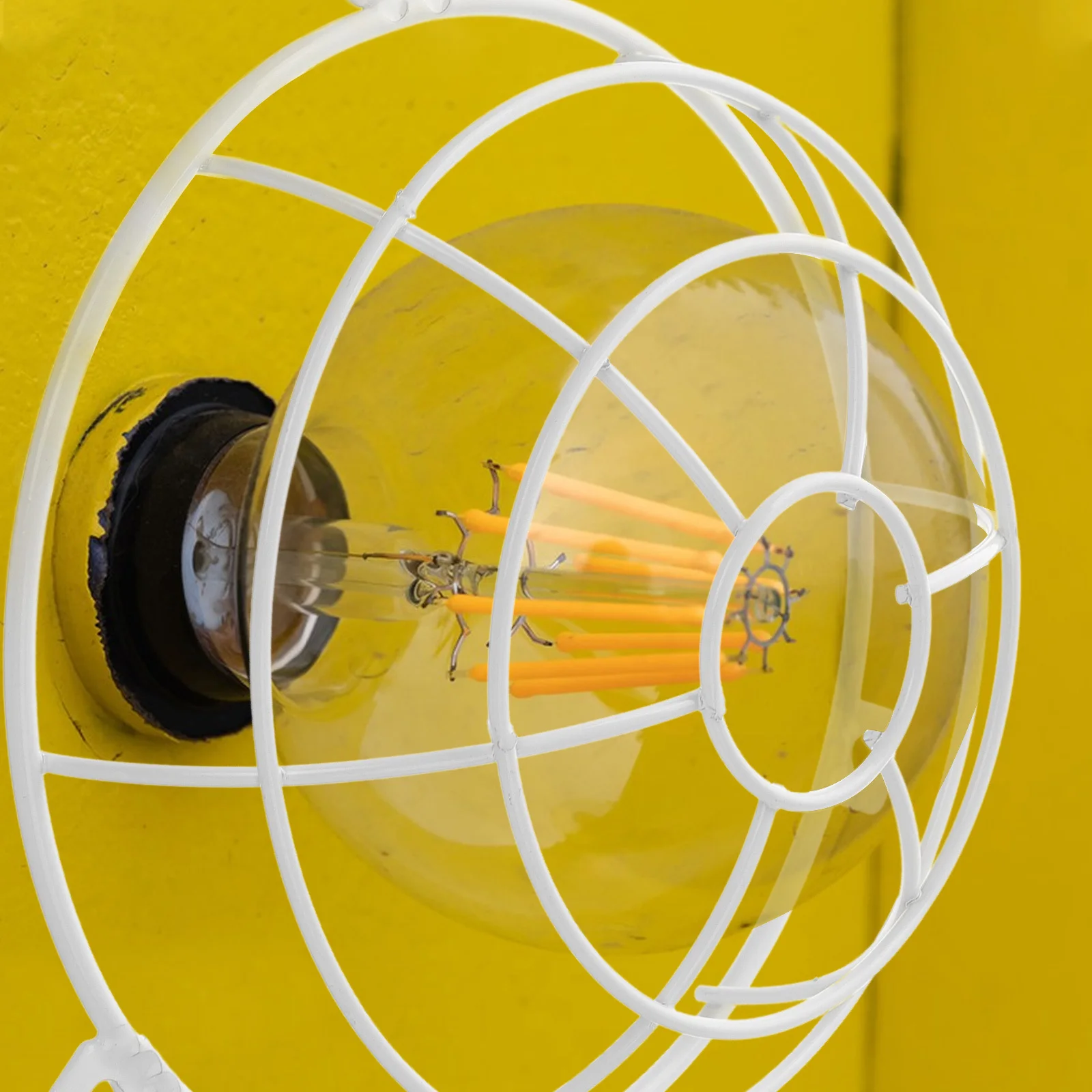 

1 Piece Explosion-Proof Lamp Shade Frame Metal DIY Lampshade Guard Sturdy Iron Bracket for Ceiling Table Lamp Decorative Light