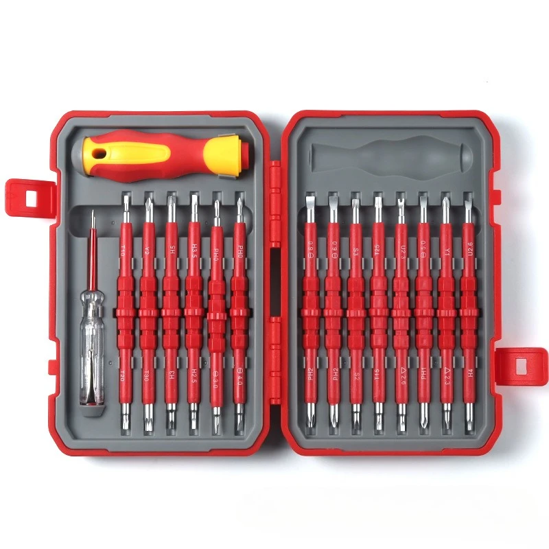 

30 in 1 screwdriver multi-function set, with electric pen, household maintenance tool cross one-word screw electrician batch
